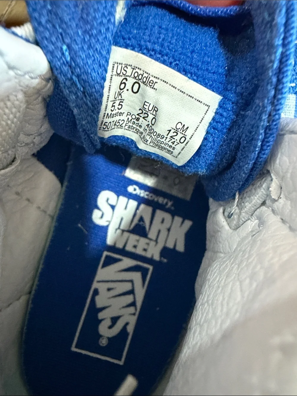 Shark week high tops Vans| Size 6c